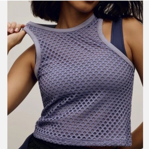 Anthropologie Lavender Mesh tank top Size Medium NWT - Picture 1 of 11